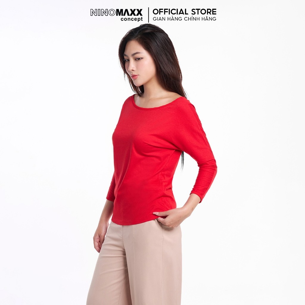 [CÒN ĐỎ] Áo Thun Nữ Tay Dài Cotton N&M Thương Hiệu NINOMAXX 1811099