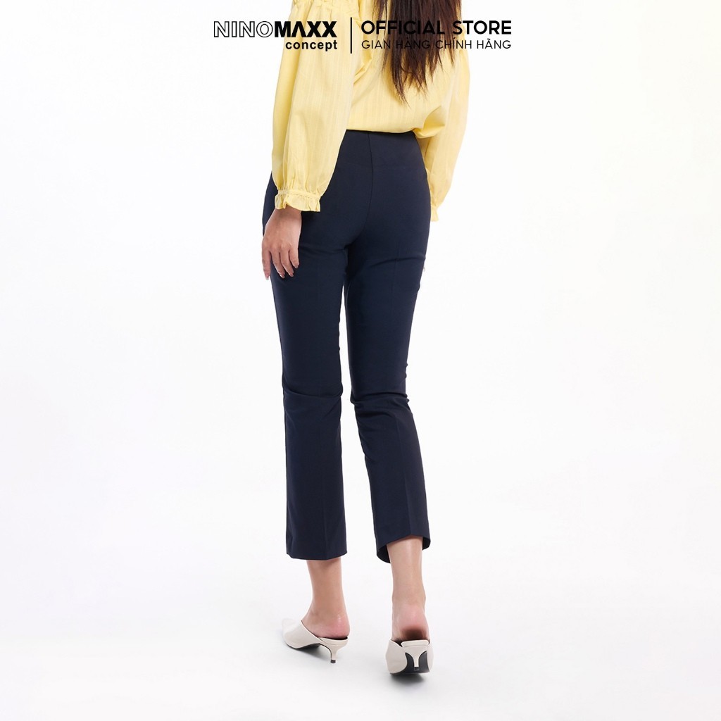 [CÒN SIZE S] Quần Tây Công Sở Nữ Dáng Lửng Màu Xanh Navy Chất Cotton N&M Thương Hiệu NINOMAXX 1907024