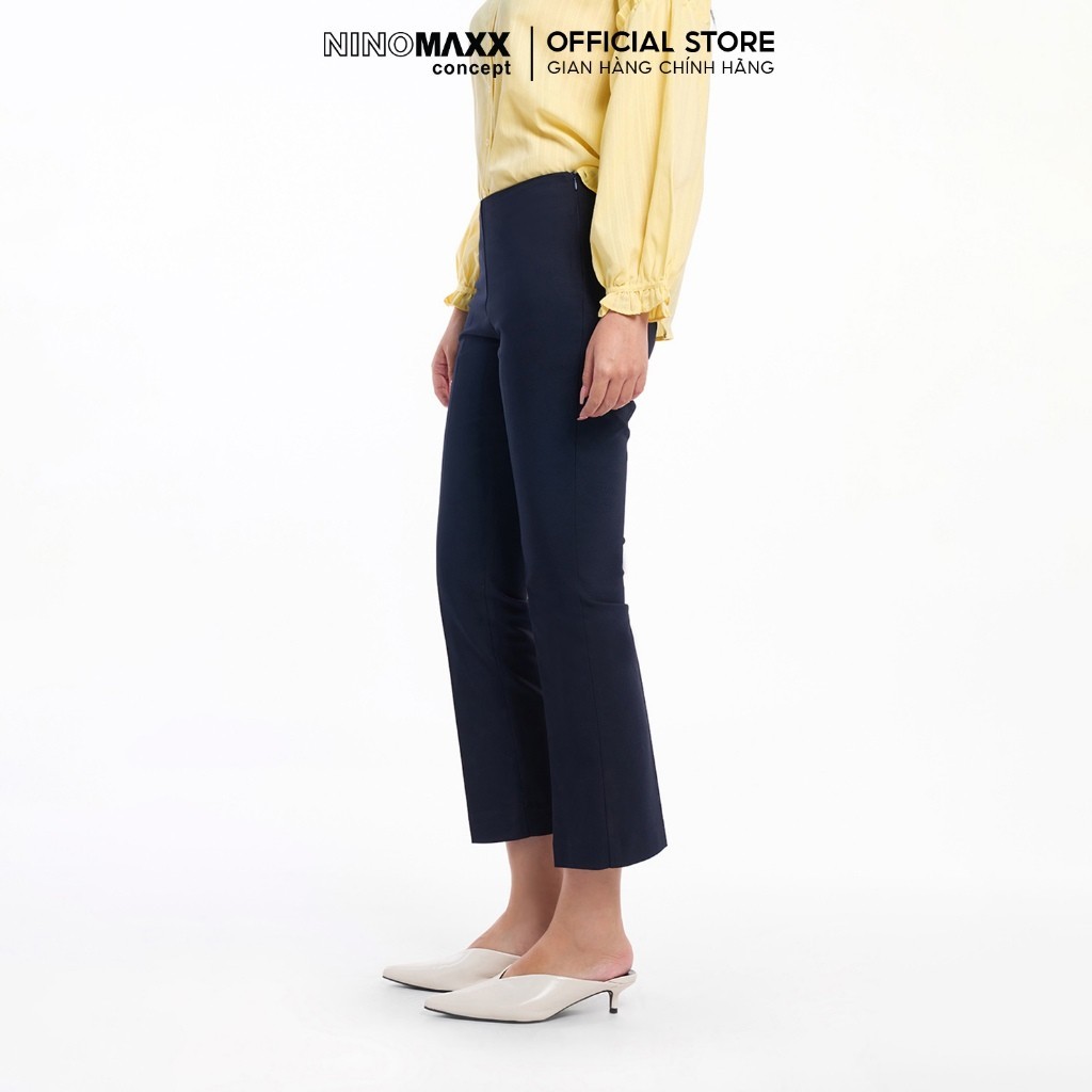 [CÒN SIZE S] Quần Tây Công Sở Nữ Dáng Lửng Màu Xanh Navy Chất Cotton N&M Thương Hiệu NINOMAXX 1907024