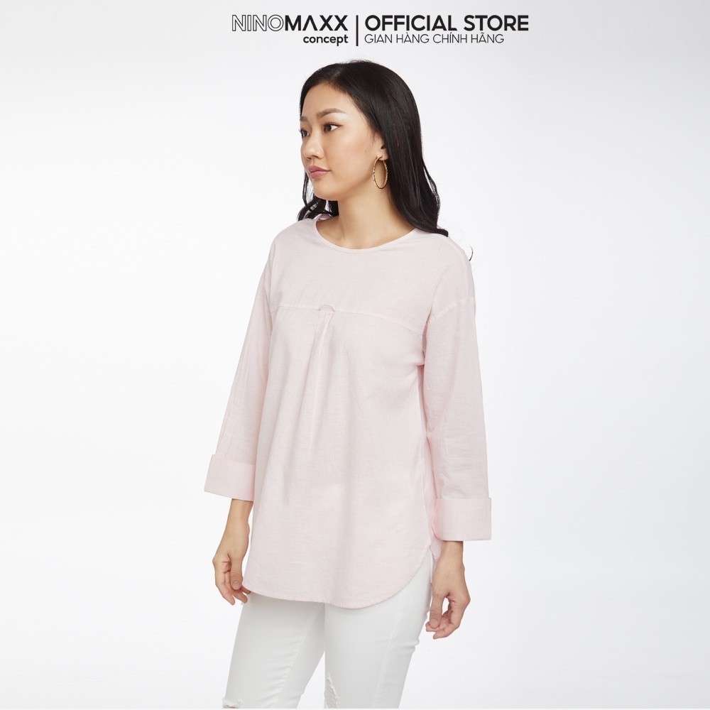 [CÒN SIZE M, L] NINOMAXX Áo Kiểu Nữ Cổ Tròn Lai Bầu 100% cotton 1910030