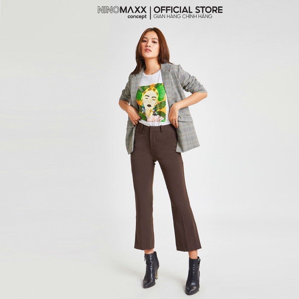[CÒN SIZE S] Quần Tây Nữ Ống Loe Quần Lửng NINOMAXX Split Trouser N&M 1906069