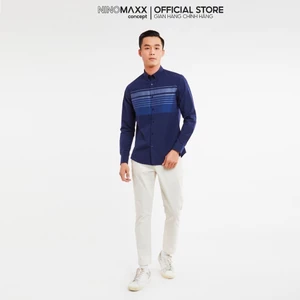 N&M Áo Sơ Mi Nam Tay Dài phối sọc ngang ngực 2006002