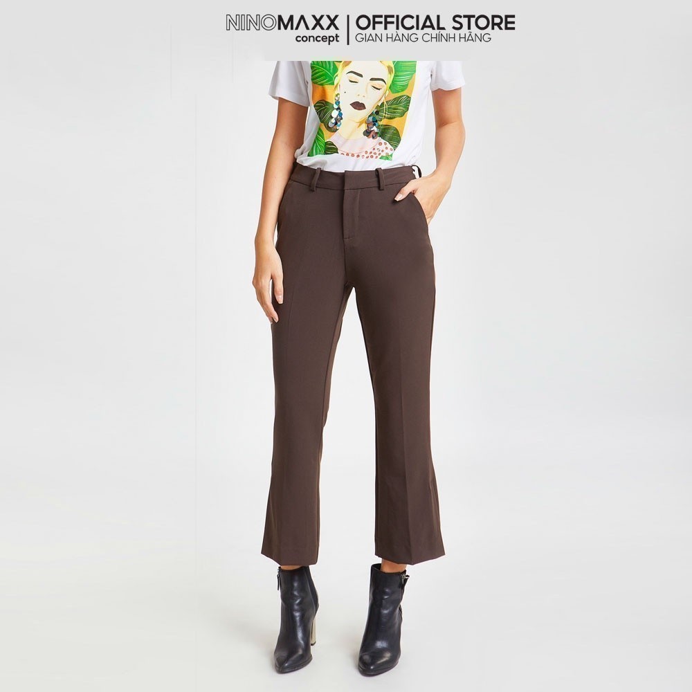 [CÒN SIZE S] Quần Tây Nữ Ống Loe Quần Lửng NINOMAXX Split Trouser N&M 1906069