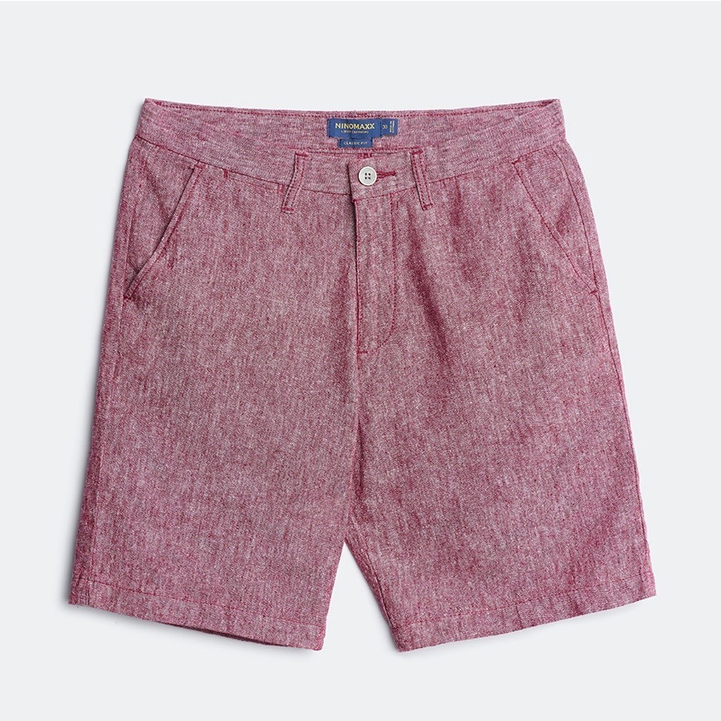 [CÒN ĐỎ, ĐỎ BẠC ĐÔ] NINOMAXX Quần short Linen thời trang nam lửng 2201002