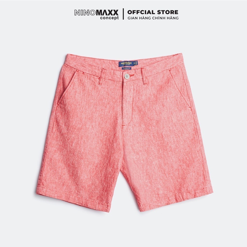 [CÒN ĐỎ, ĐỎ BẠC ĐÔ] NINOMAXX Quần short Linen thời trang nam lửng 2201002