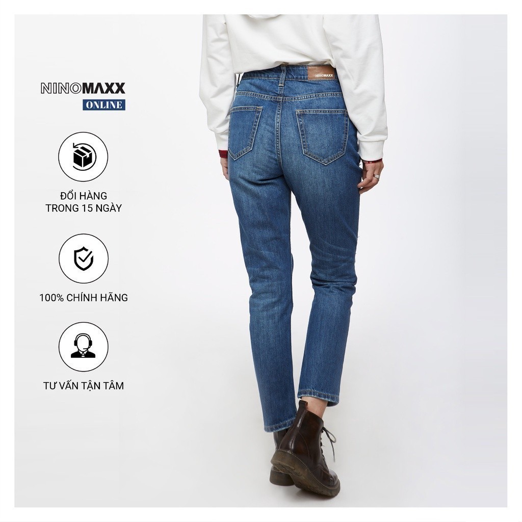 [CÒN SIZE 25] Quần jean nữ NINOMAXX ống rách thời trang mã 1904038
