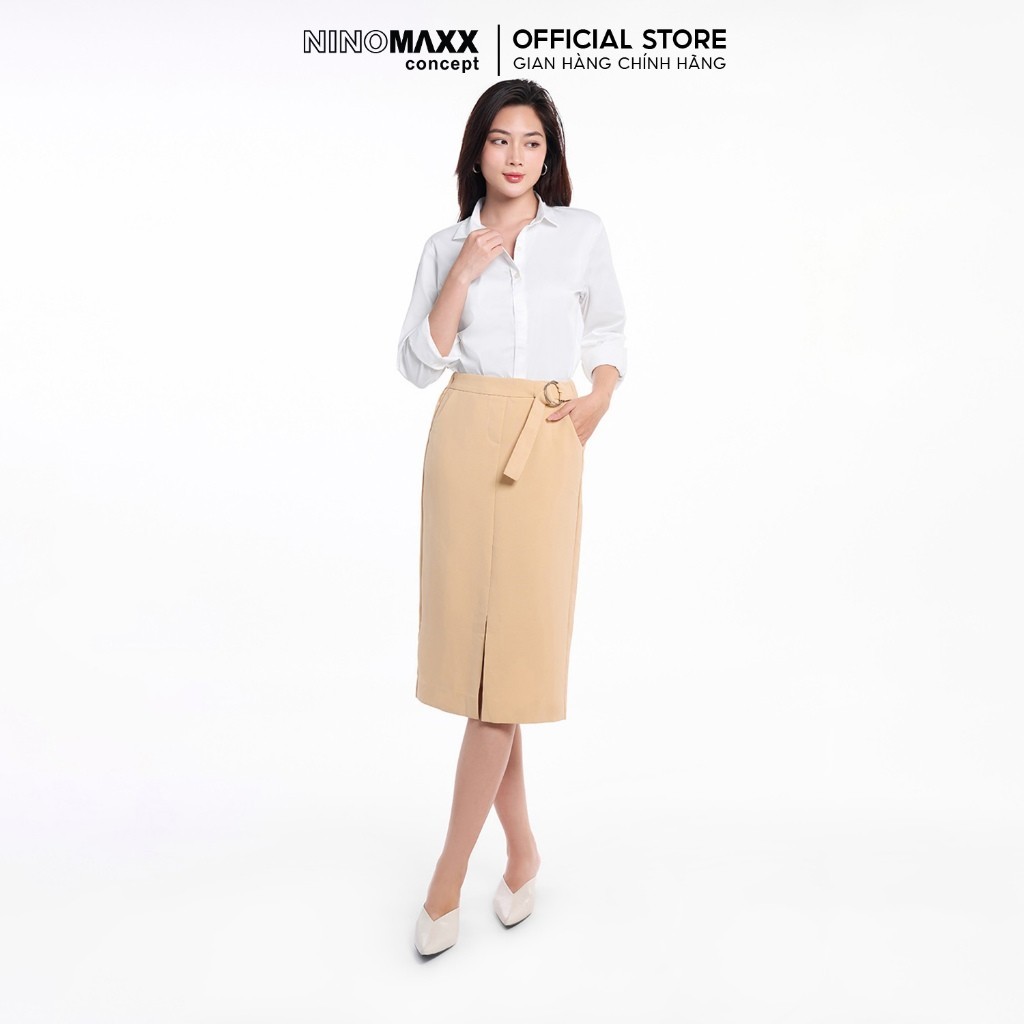 Váy Công Sở Nữ Dáng Dài Xẻ Tà Lưng Thun Co Giãn N&M Thương Hiệu NINOMAXX 1905115