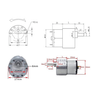 Động cơ giảm tốc JGB37-520, 6/12/24V nhiều tốc độ