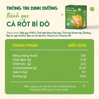 Bánh ăn dặm gạo dẹt rau củ Mămmy giúp bé tập nhai bổ sung dinh dưỡng, hỗ trợ tiêu hóa cho bé 7 tháng