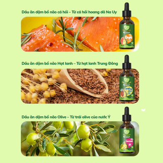 Dầu ăn dặm cho bé Mămmy Cá hồi, Hạt lanh, Olive, Bơ, Gấc, Óc chó bổ sung DHA bé 6 tháng, chai 30ml