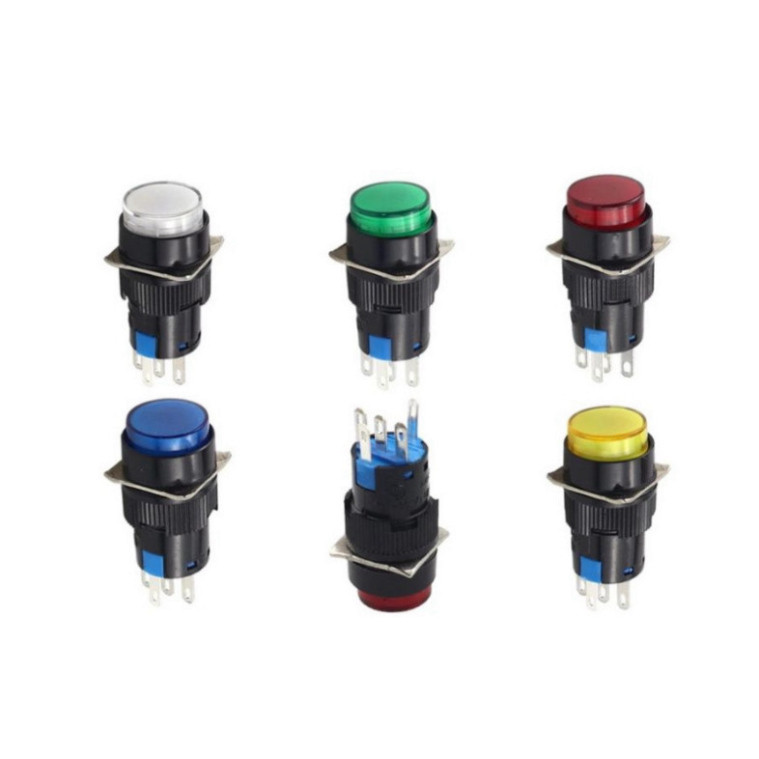 [Giá bán sỉ] (2 cái) Nút nhấn nhả LA16-11 16mm 3 chân AC 250V 3A / DC 30V 3A