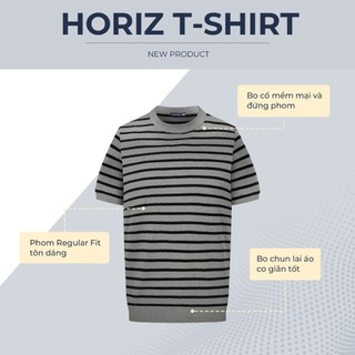 [DEAL SIZE XXL] Áo thun nam cổ tròn cao cấp HORIZ, BST FALL WINTER, vải dệt kim, sang trọng POLOMANOR
