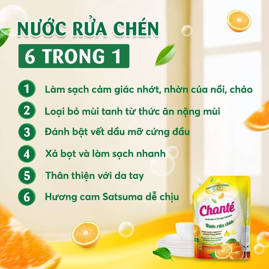 [Chọn loại] Combo 2 Nước rửa chén Chanté túi x 3.2kg