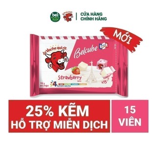 Phô mai vuông Belcube vị Dâu 15C 78Gx15 WA24