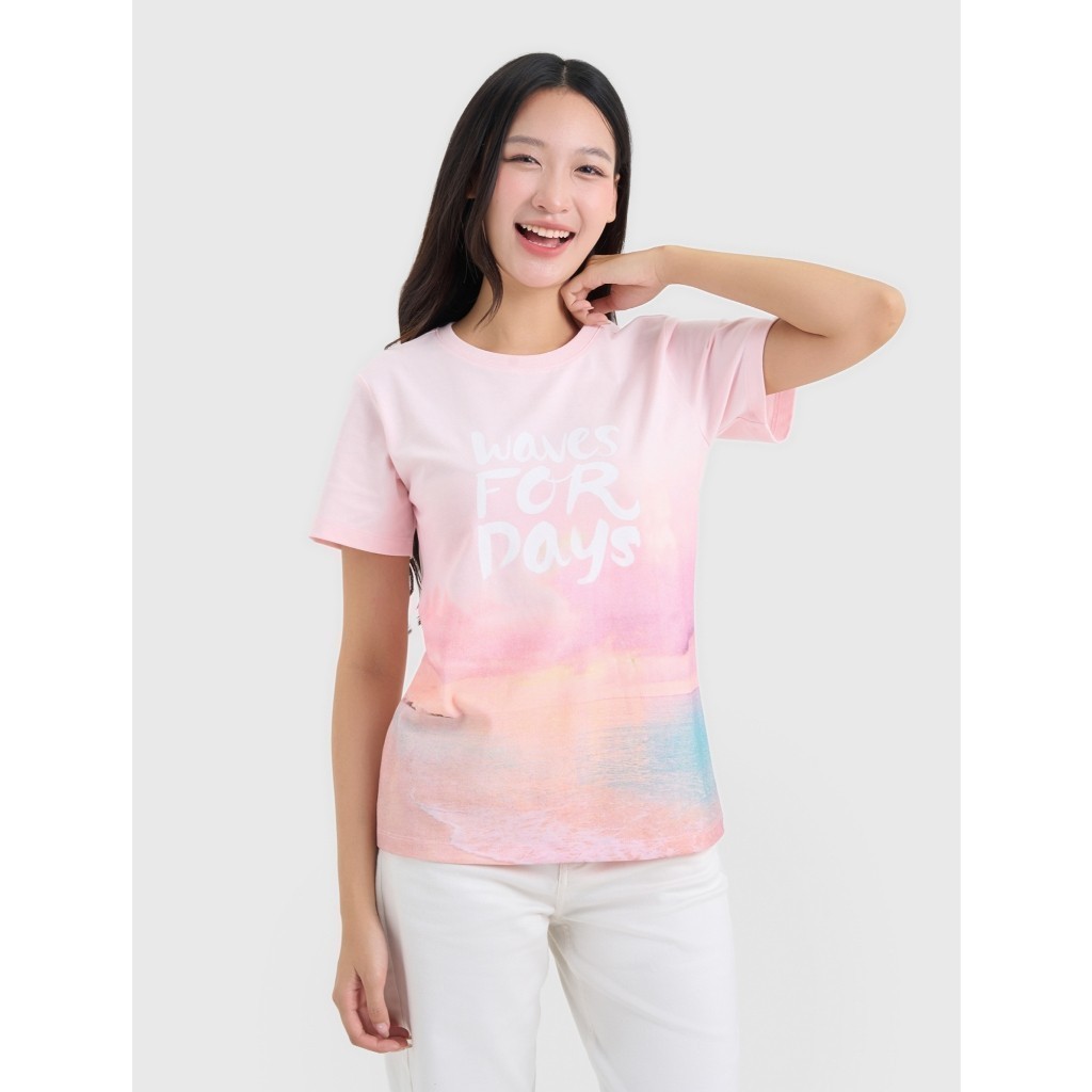 Áo phông nữ CANIFA cộc tay có hình in họa tiết mùa hè 6TS25S002