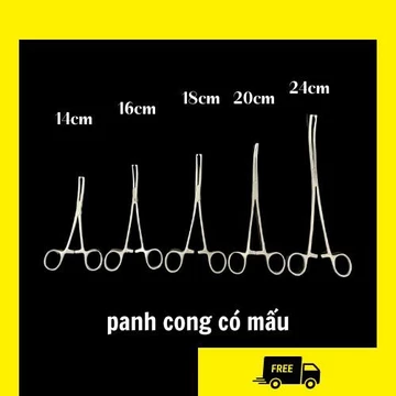 Panh Y Tế, Panh Gắp Phẫu Thuật, Pen Kẹp Y Tế, Panh Cong Có Mấu 24cm - Hàng Pakistan