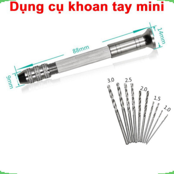 Dụng cụ khoan tay, mũi khoan mini làm đồ thủ công