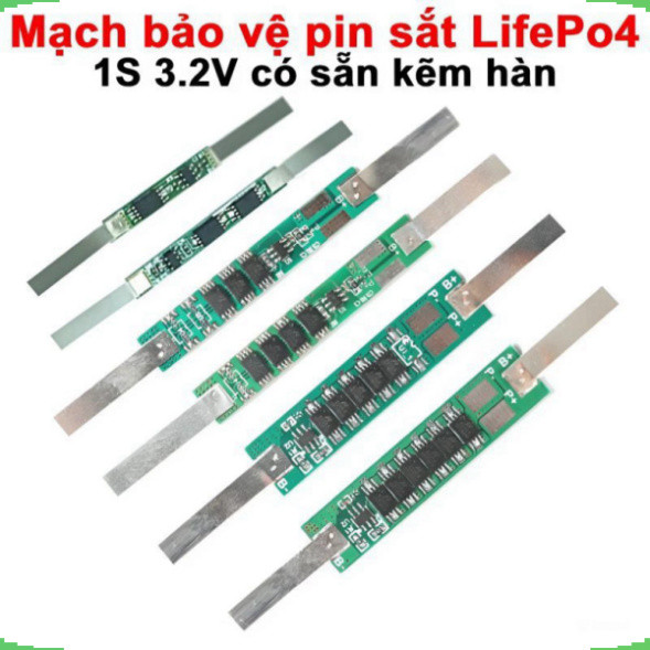 [Giá bán sỉ] Mạch bảo vệ pin sắt LifePo4 1S 3.2V có sẵn kẽm hàn