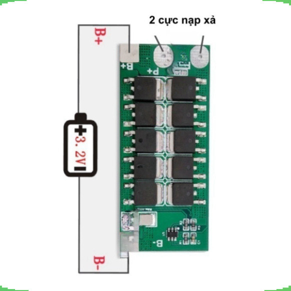 Mạch bảo vệ pin sắt LifePo4 1S 3.2V công suất lớn có sẵn kẽm hàn