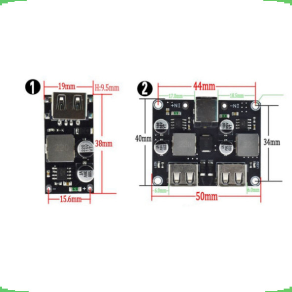 Mạch hạ áp 10-32V xuống 5V tối đa 24W chế sạc điện thoại, hỗ trợ sạc nhanh 1 - 4 cổng