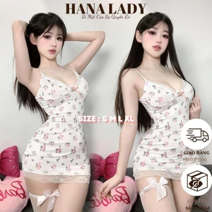 Váy Body Sexy - Đầm Ngủ Thun 2 Dây Phối Ren Họa Tiết Hoa Nhí VN572