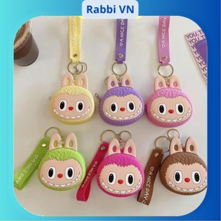 Ví đựng đồ mini LABUBU hot trend có dây kéo khoá làm bằng silicon hoạ tiết hoạt hình dễ thương RABBI