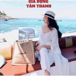 Túi cói Merci đi du lịch loại 1 túi to,lót dày dặn🍀 #TÚI_XÁCH🍀Túi Cói Đi Biển Size To, Ví Khóa Kéo Sang Chảnh Cho Chị Em