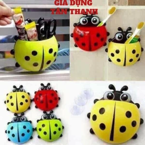 Kệ Để Đồ Nhà Tắm Hút Chân Không - Bọ Cam Cắm Bàn Chải Kem Đánh Răng Hít Tường Thoát Nước Nhiều Màu Ngộ Nghĩnh