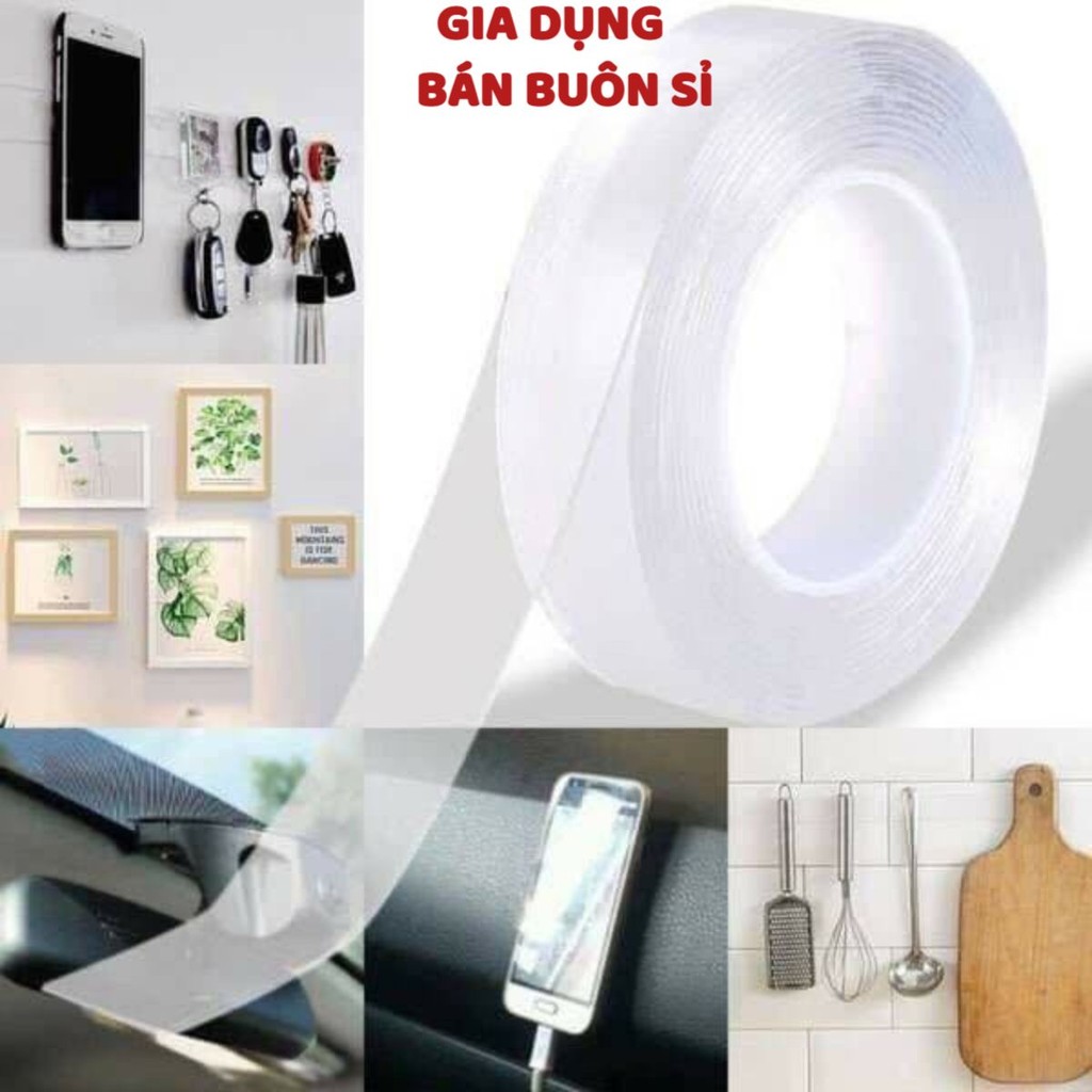 2 CUỘN - Băng dính 2 mặt trong suốt đa năng dài 3m T2