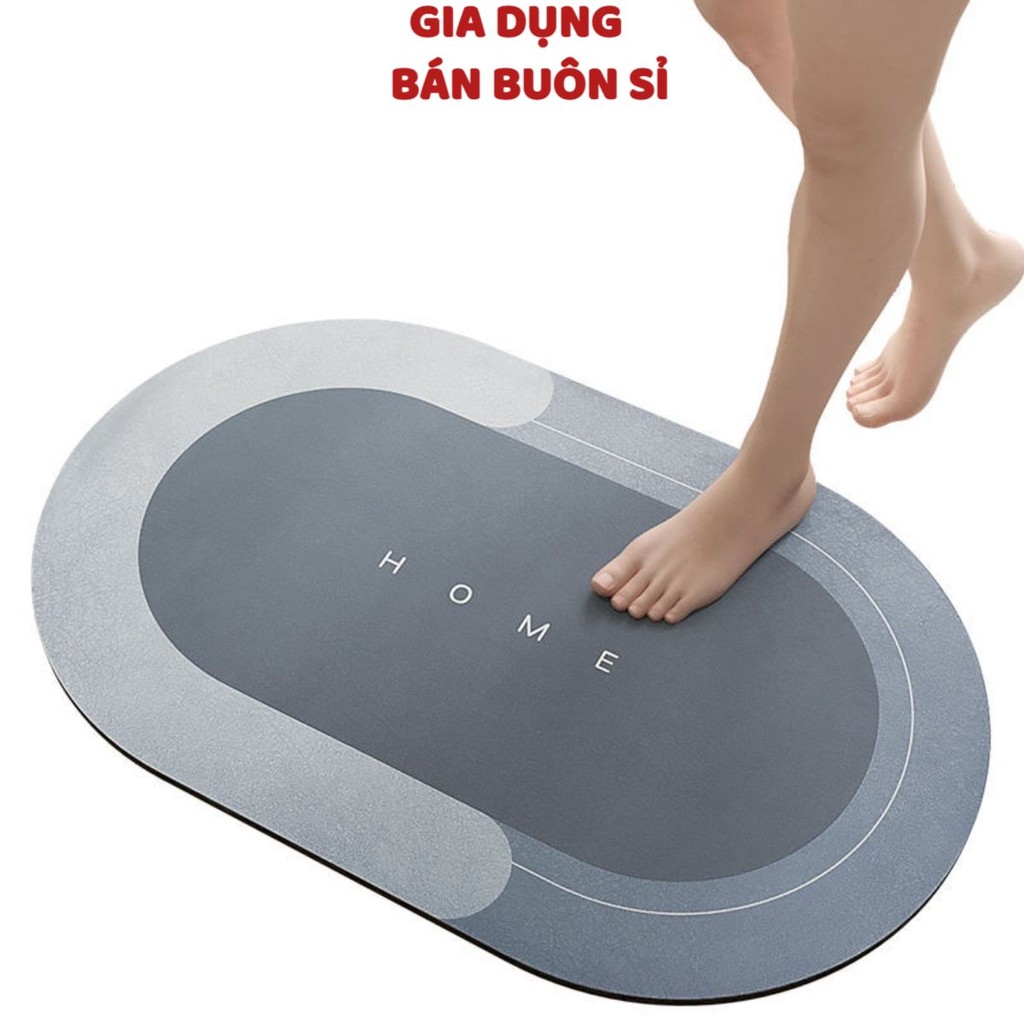 Thảm Lau Chân Silicon Siêu Thấm Nước Chất Liệu Chống Trơn Trượt Kích Thước 60x40 cm Thảm Chùi Chân Cao Cấp #thamlauchan
