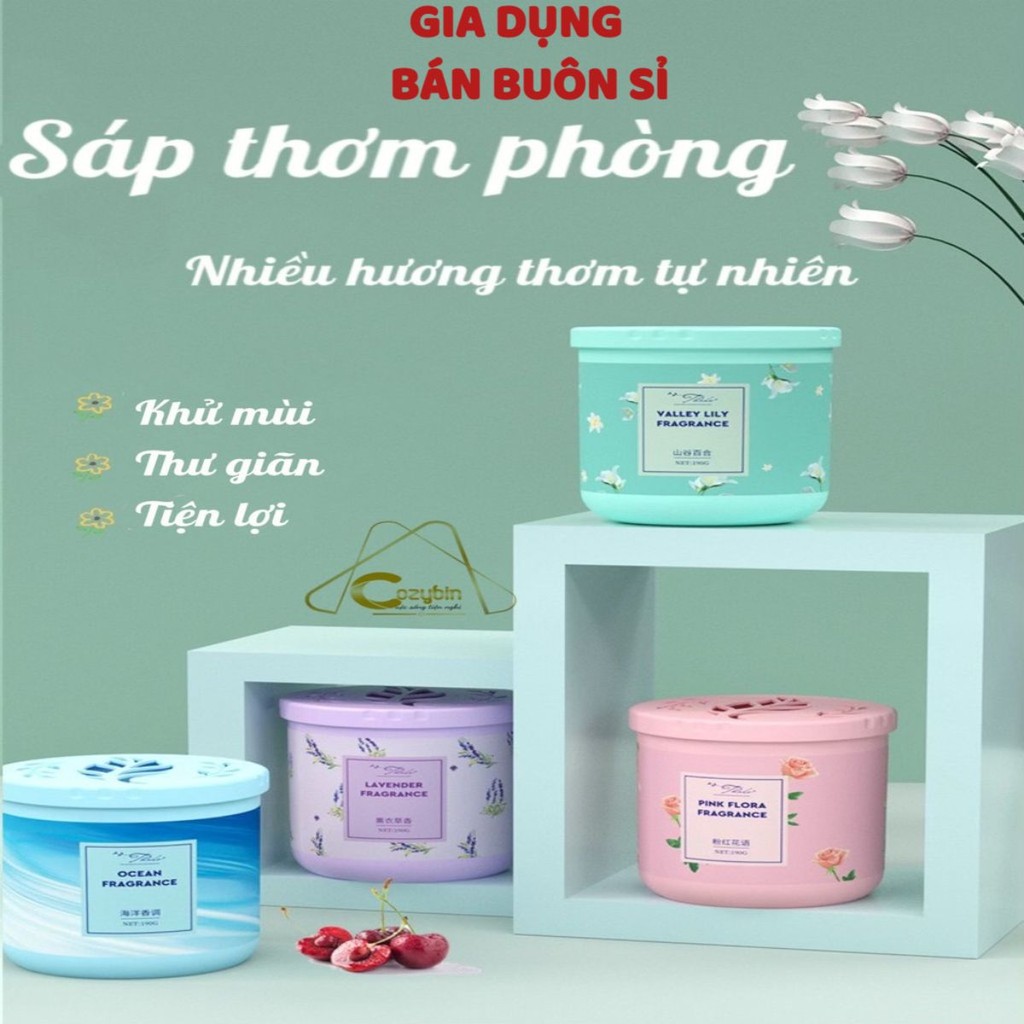 Sáp thơm phòng CozyBin khử mùi phòng ngủ nhà vệ sinh toilet ô tô với 4 mùi hương tự nhiên 190g T2