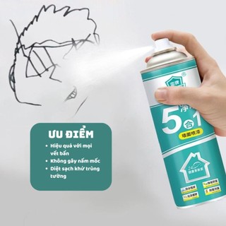 Bình Xịt Sơn Sửa Tường 5in1 800ml – Xịt Sơn Tường Trắng Che Mốc Ố Vàng Bong Tróc Khô Nhanh