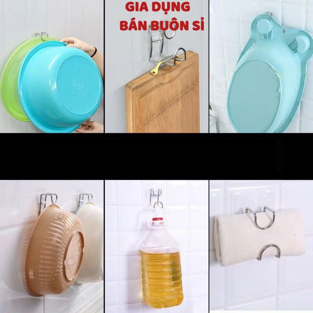 Móc dán tường treo vật dụng, chậu thau rổ chịu lực tốt