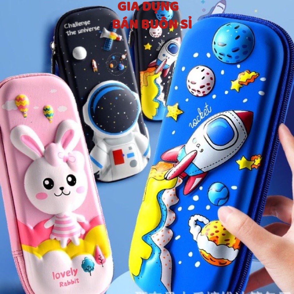 Hộp Bút Cho Bé Trai,Bé Gái, Túi Đựng Bút 3D Siêu Nhẹ, Chống Thấm Nước, Hộp Đựng Bút Học Sinh 2 Ngăn Hoạt Hình 3D Đa Năng