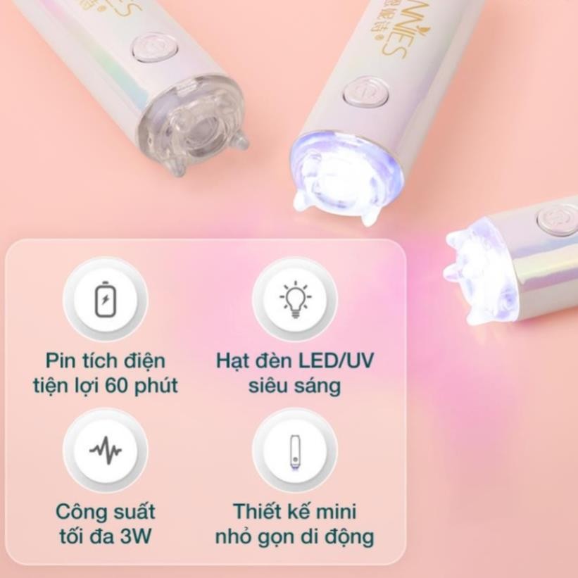 Đèn hơ móng 1 ngón tích điện Annies chính hãng 3W - Máy hơ gel mini cầm tay tiện lợi, đèn hơ mini annies