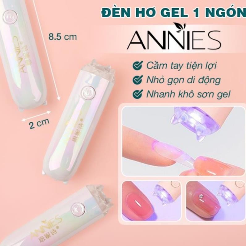 Đèn hơ móng 1 ngón tích điện Annies chính hãng 3W - Máy hơ gel mini cầm tay tiện lợi, đèn hơ mini annies