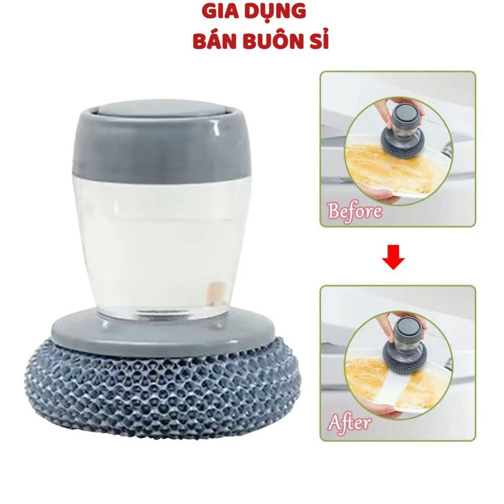 Dụng cụ Cọ Rửa Nhà Bếp Đa Năng, Cọ Xoong Nồi, Cọ Bếp, Cọ Rửa Bát Đĩa An Toàn Cho Da Có Bình chứa Dầu rửa Tiện Lợi ( #cọ)