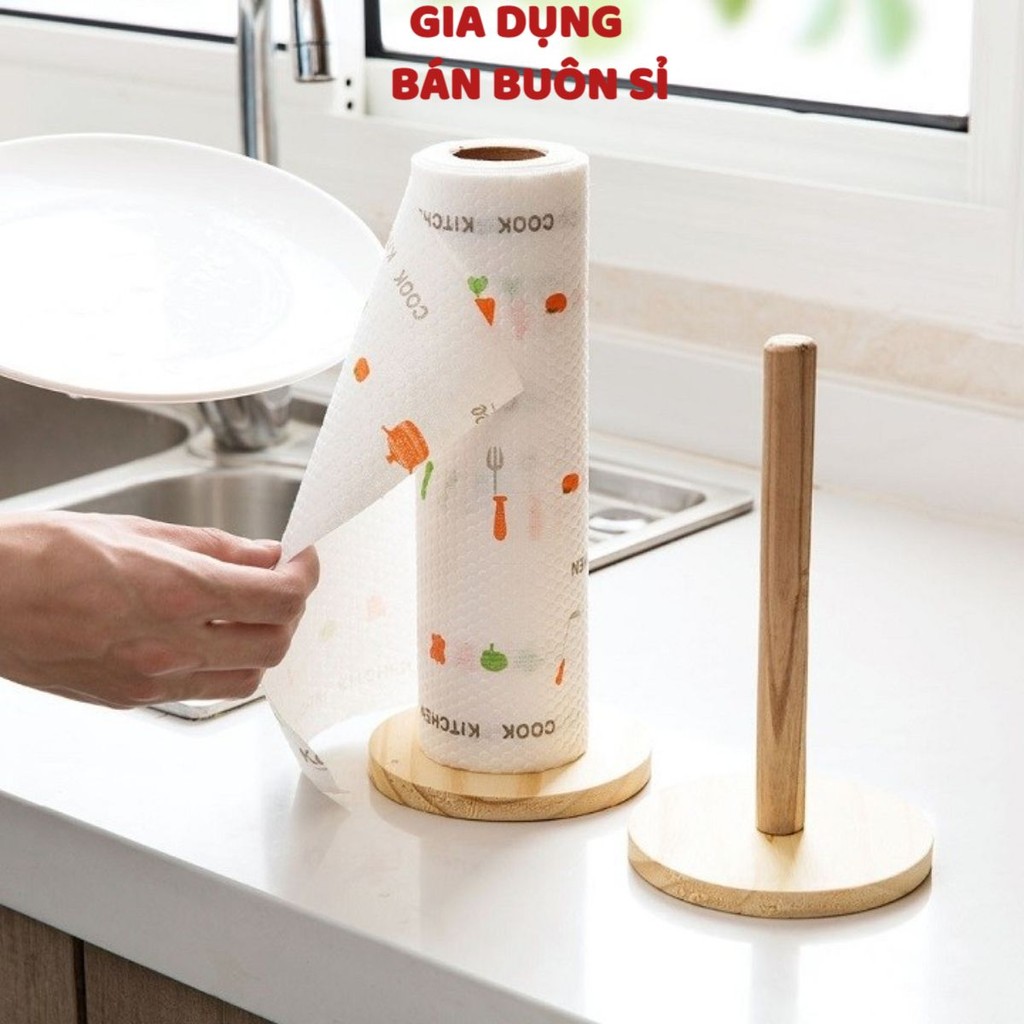 { 10 Cuộn } Giấy Lau Đa Năng - Khăn Lau Bếp, Lau Tay 220 Tờ 1 Cuộn Thông Minh Có Thể Giặt Được