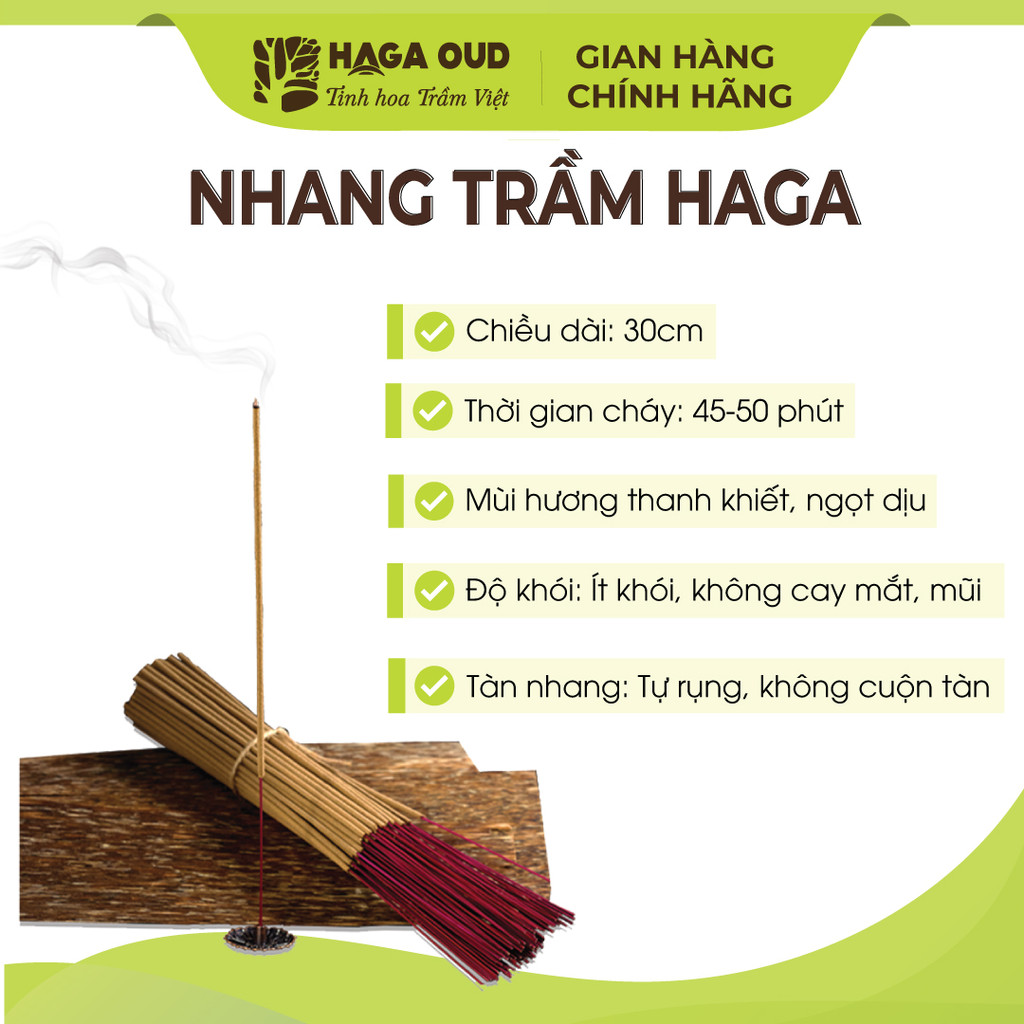 Ảnh Nhang trầm Haga 3 Sạch, 100 cây tiết kiệm, Thơm trầm, Ít khói, An toàn sức khỏe - 30cm/40cm 4