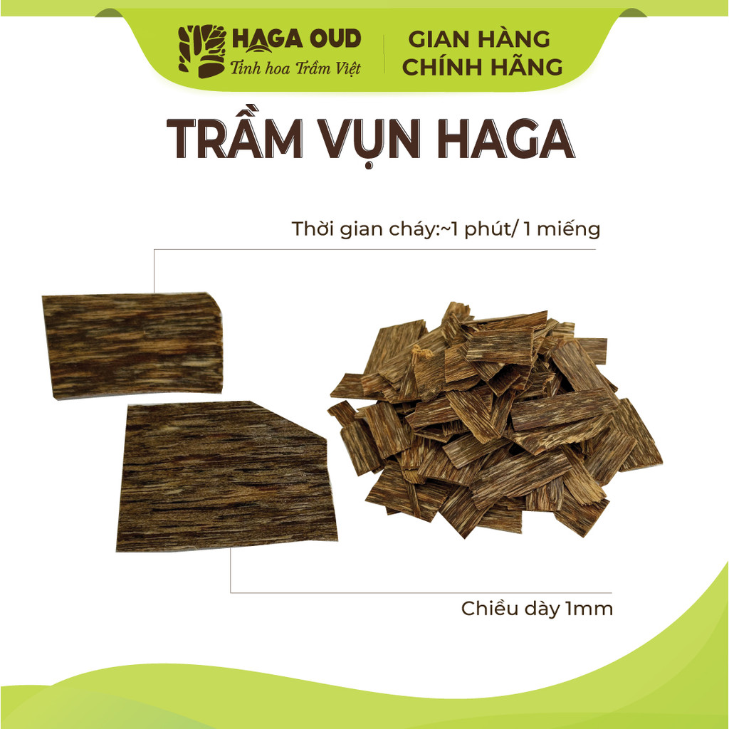 Ảnh Trầm vụn Haga tự nhiên dày đặc tinh dầu, thơm hương trầm nguyên bản (Không kèm than và dụng cụ) 2