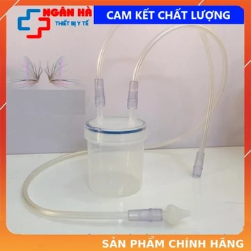 Bình đựng dịch, Cốc nhựa đựng dịch kèm bộ dây và đầu hút - phụ kiện máy hút mũi
