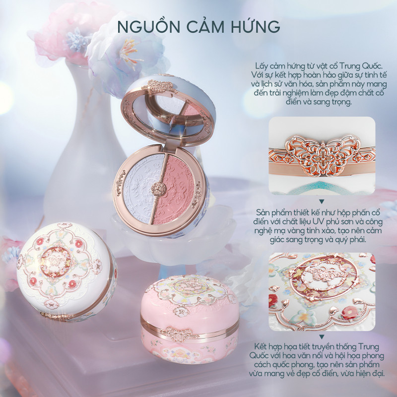 Ảnh Flower Knows Butterfly Cloud Collar Collection Hộp Phấn 2 Màu Phấn Highlight và Phấn Má Hồng 6g 3
