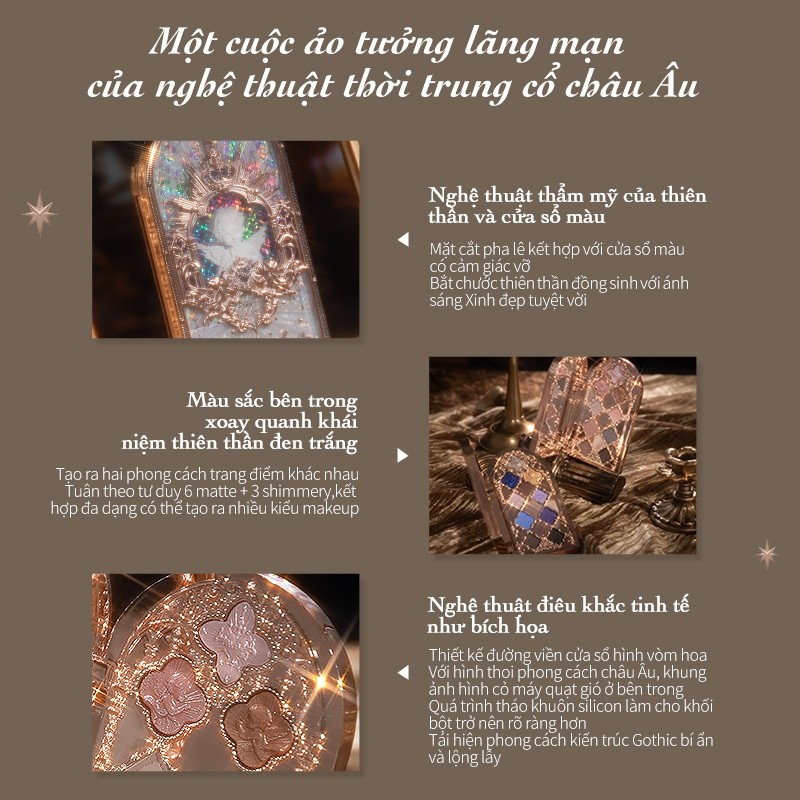 Ảnh Bảng phấn mắt Flower Knows hình thiên thần nhỏ phối hoa xinh xắn 10.5g 3