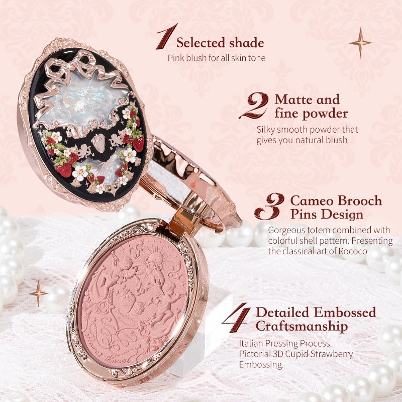 Ảnh Phấn má hồng FLOWER KNOWS Strawberry Rococo 5g họa tiết dập nổi 4