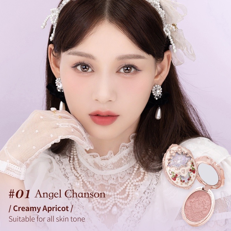 Ảnh Phấn má hồng FLOWER KNOWS Strawberry Rococo 5g họa tiết dập nổi 3