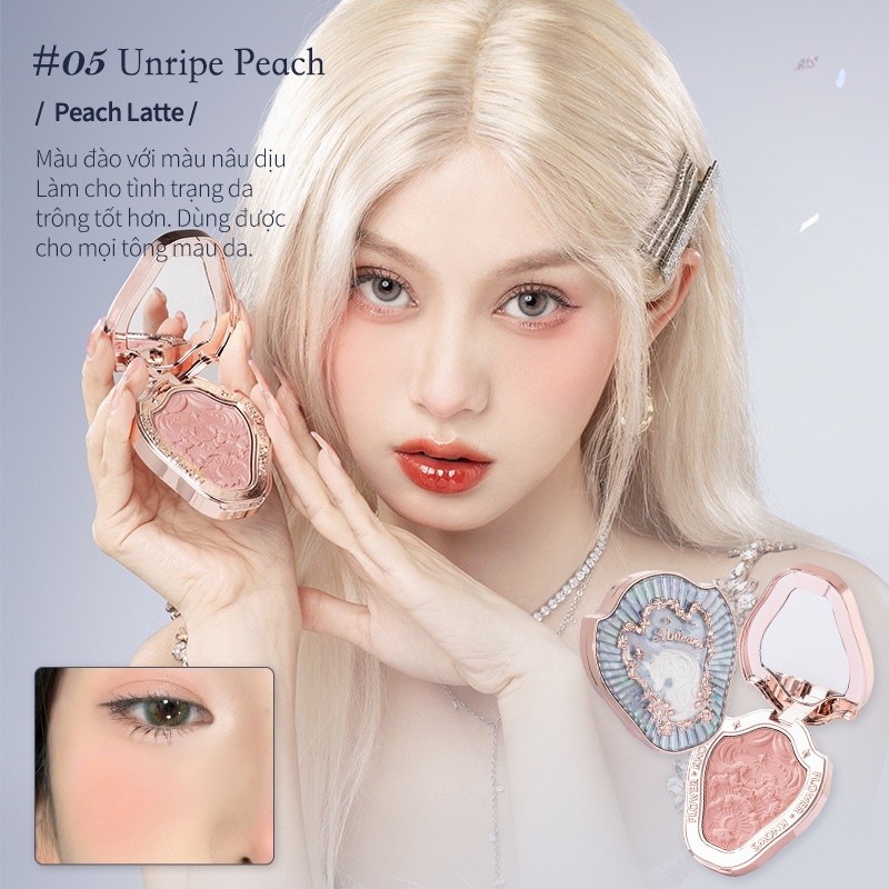 Ảnh Phấn má hồng FLOWER KNOWS trang điểm tự nhiên 3 màu tùy chọn cao cấp 5g 2