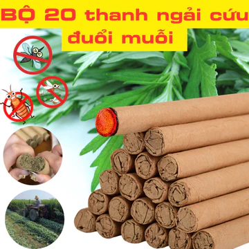 Nhang ngải cứu đuổi muỗi, 20 Hương đuổi muỗi ngải cứu cao cấp hiệu quả + tặng 1 đế cắm