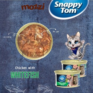 [Thùng 24 lon] Pate cho mèo Snappy Tom lon 85gr Real Fish Real Meat
