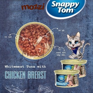 [Thùng 24 lon] Pate cho mèo Snappy Tom lon 85gr Real Fish Real Meat