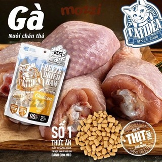 Snack cho mèo Thịt tươi sấy thăng hoa CatIdea Freeze Dried Gói 100g